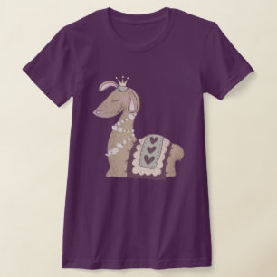 Camiseta Cute Llama Princess Vestindo uma Coroa