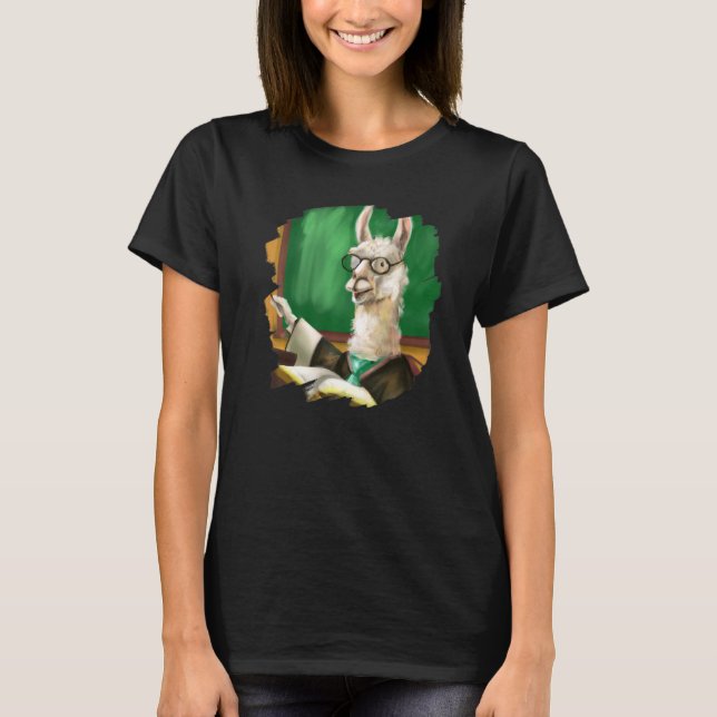 Camiseta Cute Llama Professor Escola Llamas (Frente)