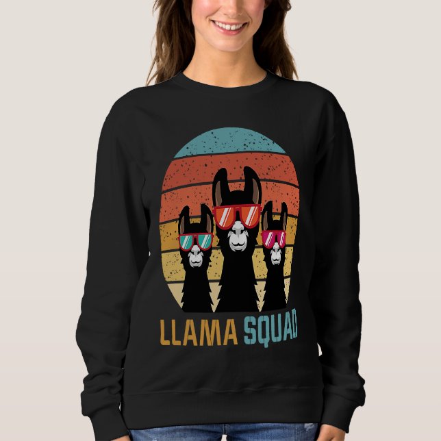 Camiseta cute llama squad for llama and alpaca  retro (Frente)