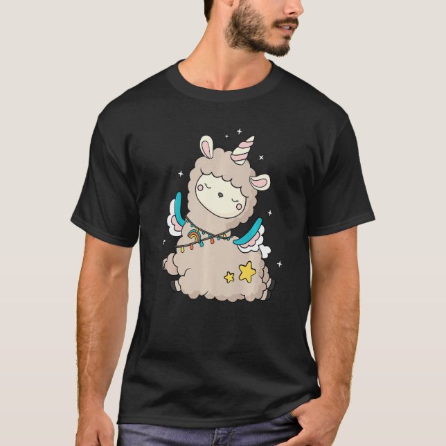 Camiseta Cute Llama Unicorn Llamacorn Pastel Girls (Frente)