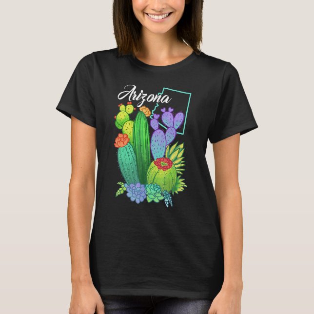 Camiseta Cute Love Arizona Blooming Cactus Flowers (Frente)