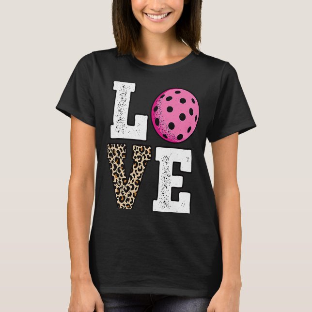 Camiseta Cute Love Pickleball Player Leopard Print Pickle B (Frente)