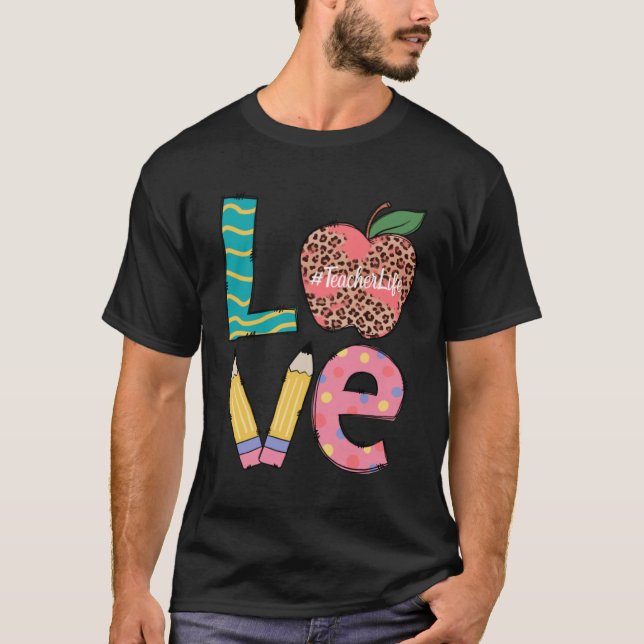 Camiseta Cute Love Teaching Back to School I love Teachers  (Frente)