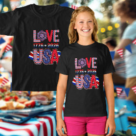 Camiseta Cute Love USA 1776 to 2026 America 250