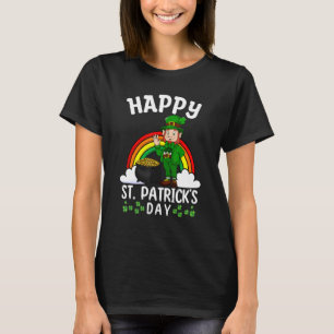 Camiseta Cute Lucky Rainbow Leprechaun Happy Saint Patrick