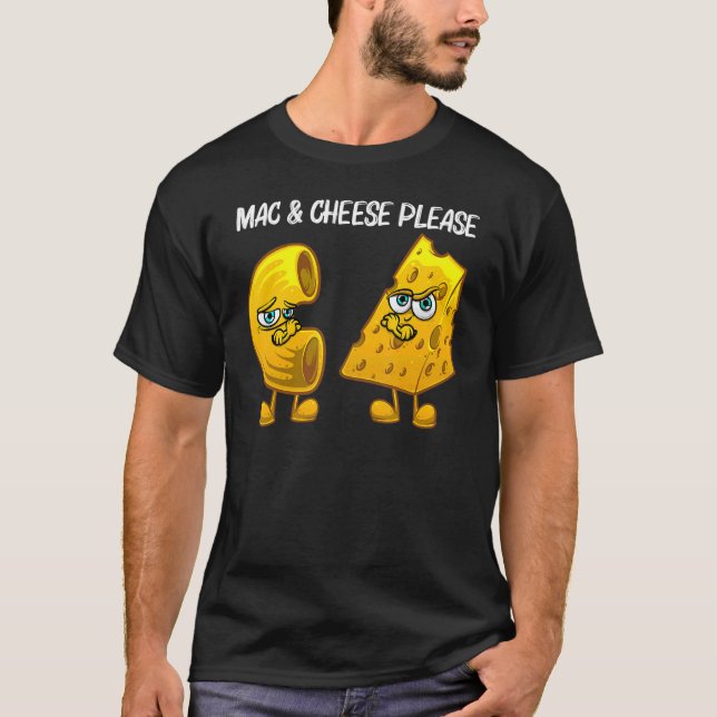 Camiseta Cute Mac & Queijo Para Homens Mães Queijo De Macar (Frente)