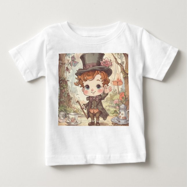 Camiseta Cute Mad Hatter Whimsical Wonderland Woodland Art (Frente)