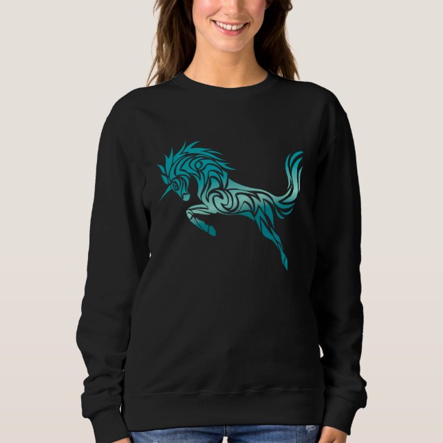 Camiseta Cute Magical Unicorn Tribal Hawaiian Tattoo (Frente)