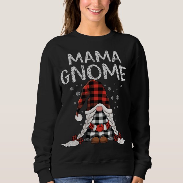 Camiseta Cute Mama Gnomes check red Plaid pattern Christmas (Frente)