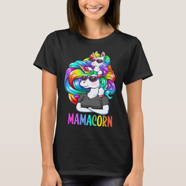 Camiseta Cute Mamacorn Unicorn Costume Women Mom Mother's D (Frente)