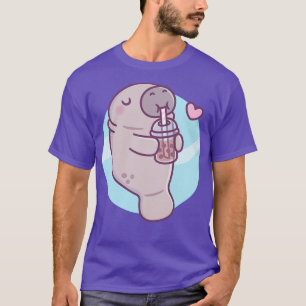 Camiseta Cute Manatee ama Bebendo Boba Tea