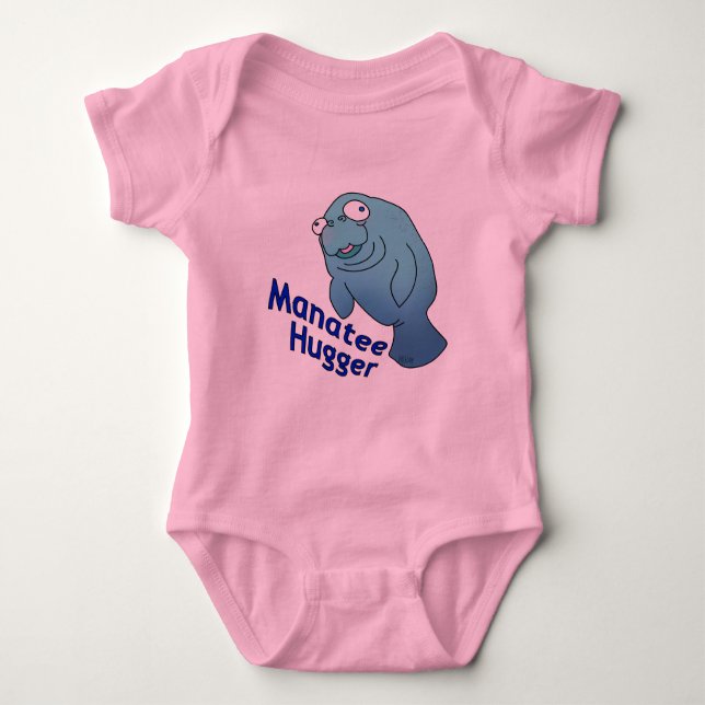 Camiseta Cute Manatee Hugger Cartoon Animal (Frente)