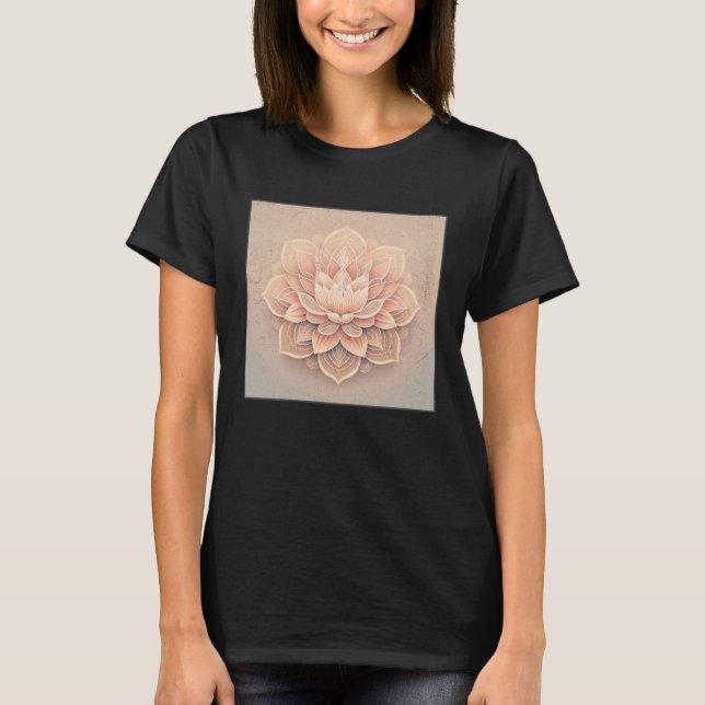 Camiseta Cute Mandala Lotus Flower Illustration Unique Wome (Frente)