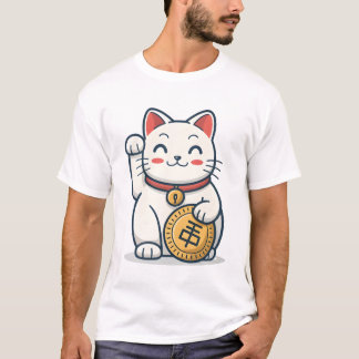 Camiseta Cute Maneki Neko Lucky Cat T Shirt | Bom japonês