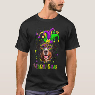 Camiseta Cute Mardi Gras Carnival Bernese Mountain Dog Mard