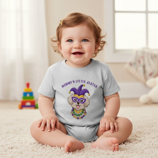 Camiseta Cute Mardi Gras Puppy Dog Custom Text (Criador carregado)