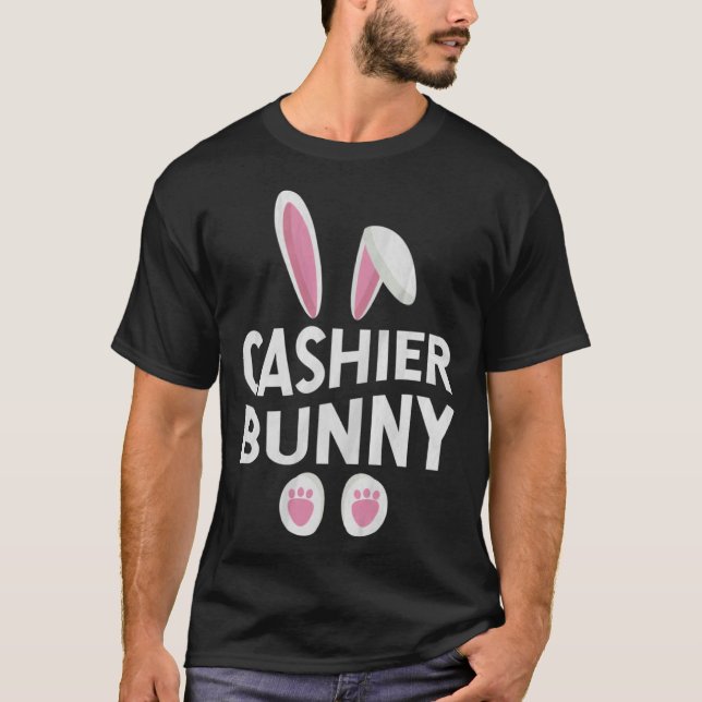 Camiseta Cute Matching Family Easter Day  Cashier Bunny (Frente)