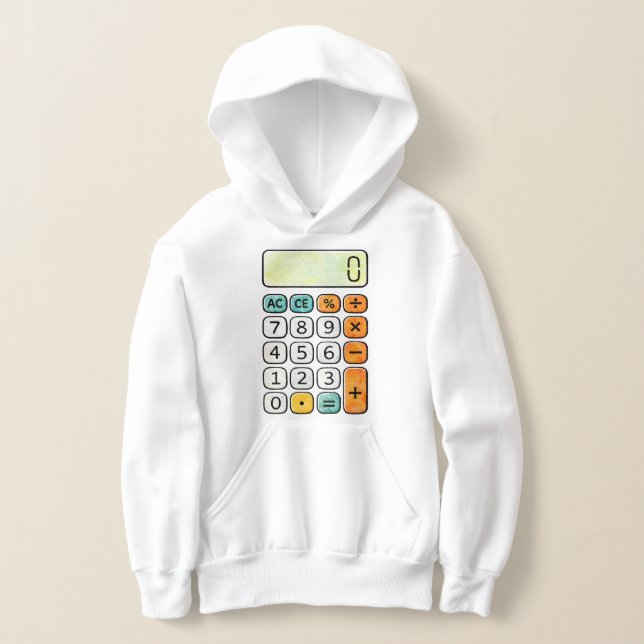 Camiseta Cute Maths Calculator Capuz para Crianças na Escol (Postura )