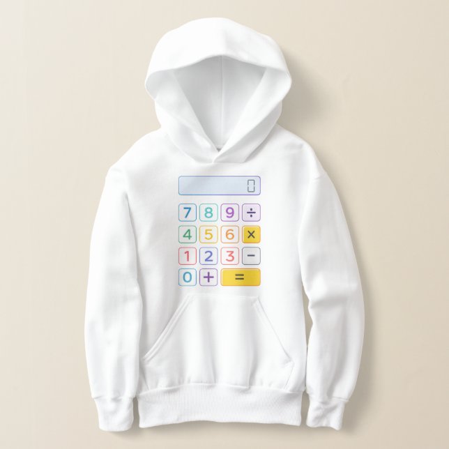 Camiseta Cute Maths Calculator Hoodie for Kids School (Postura )