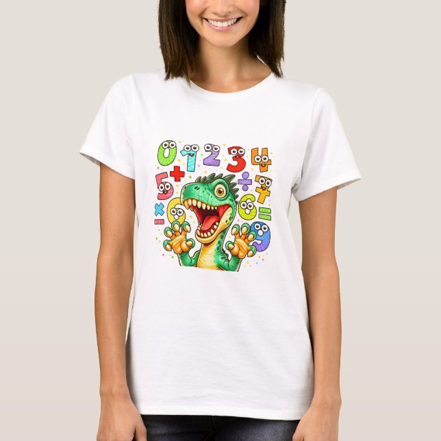 Camiseta Cute Maths Crocodile Numbers T Shirt for Kids (Frente)