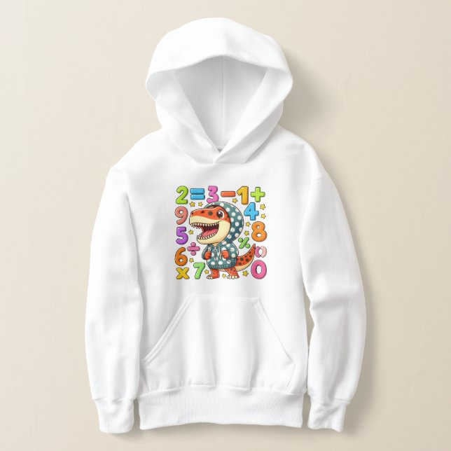 Camiseta Cute Maths Dinosaur Hoodie for Kids School (Postura )