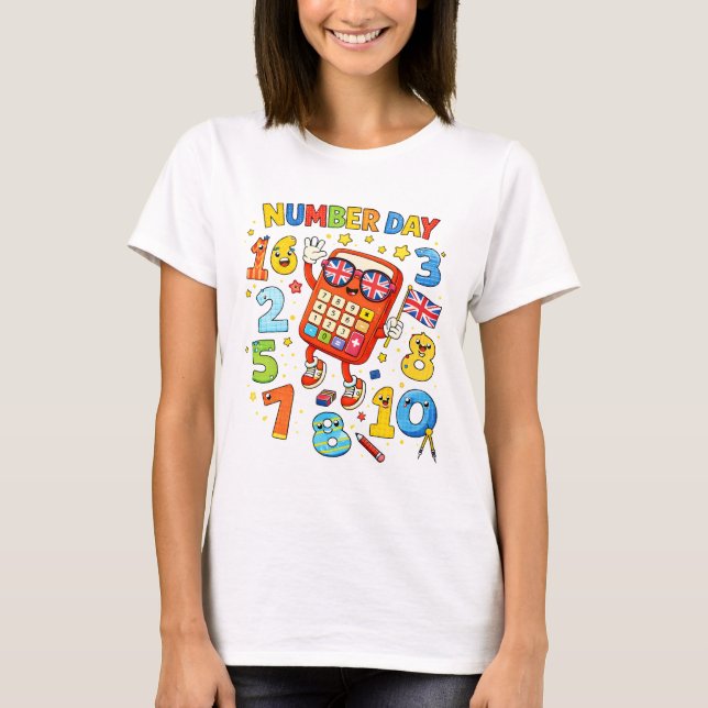 Camiseta Cute Maths Numbers Calculator Number Day T ShirtUK (Frente)