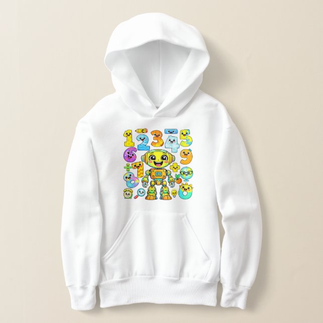 Camiseta Cute Maths Numbers Emoji Cartoon Casaco com Capuz  (Postura )