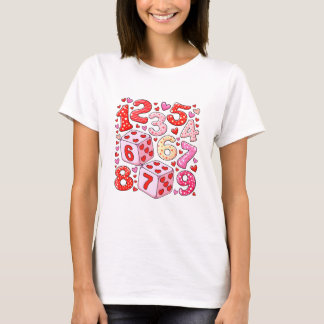 Camiseta Cute Maths Numbers Heart Pattern Crianças