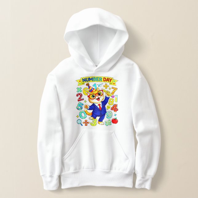 Camiseta Cute Maths Numbers Mouse Number Day Capuz Crianças (Postura )