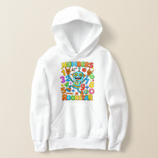 Camiseta Cute Maths Numbers Rockstar Cartoon Capuz Crianças
