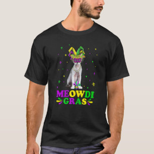 Camiseta Cute Meowdi Gras Devon Rex Máscara de Carnaval de