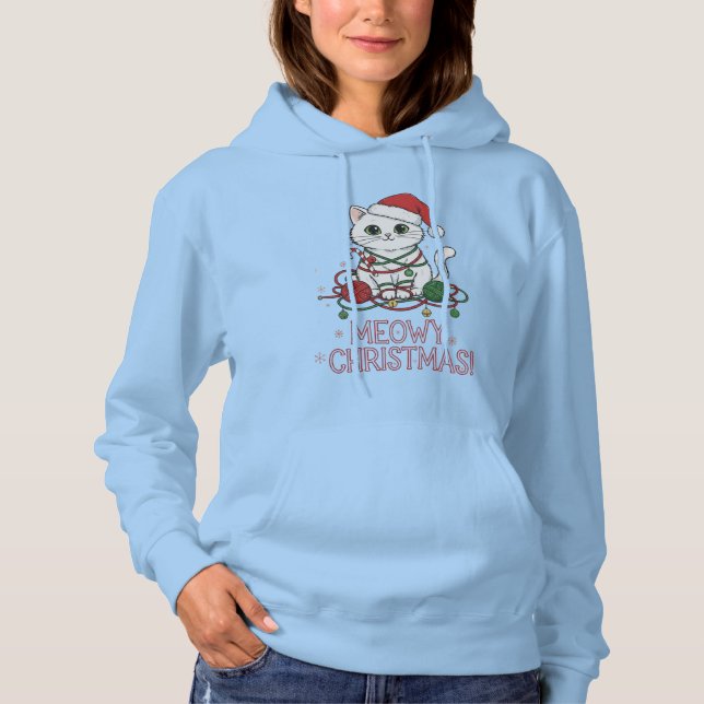 Camiseta Cute Meowy Christmas Cat (Frente)