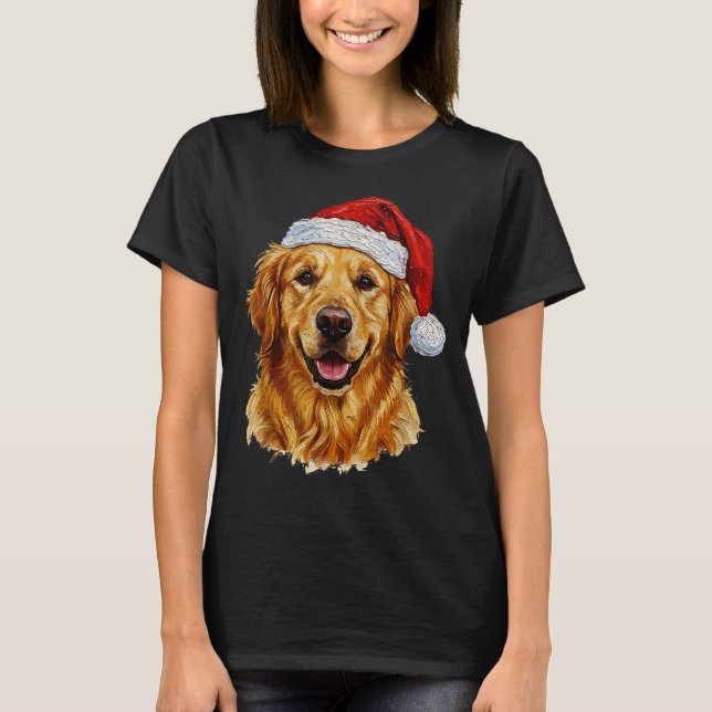 Camiseta Cute Merry Christmas Golden Retriever Dog Christma (Frente)