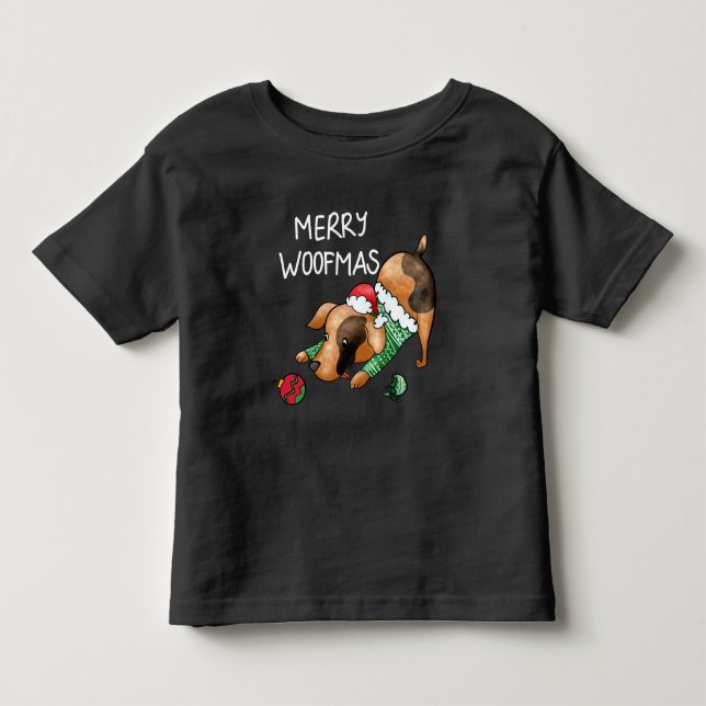 Camiseta Cute Merry Woofmas Natal Cachorro (Frente)