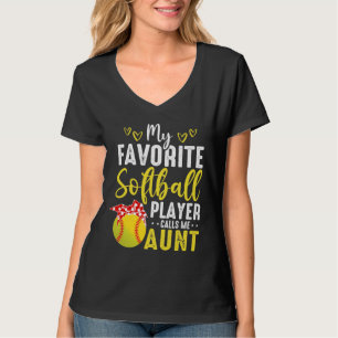 Camiseta Cute Meu Jogador De Softball Favorito Me Chama De 