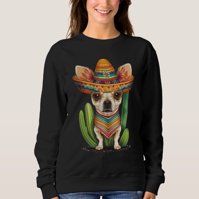 Camiseta Cute Mexican Chihuahua Hat Cinco De Mayo Cactus Do (Frente)