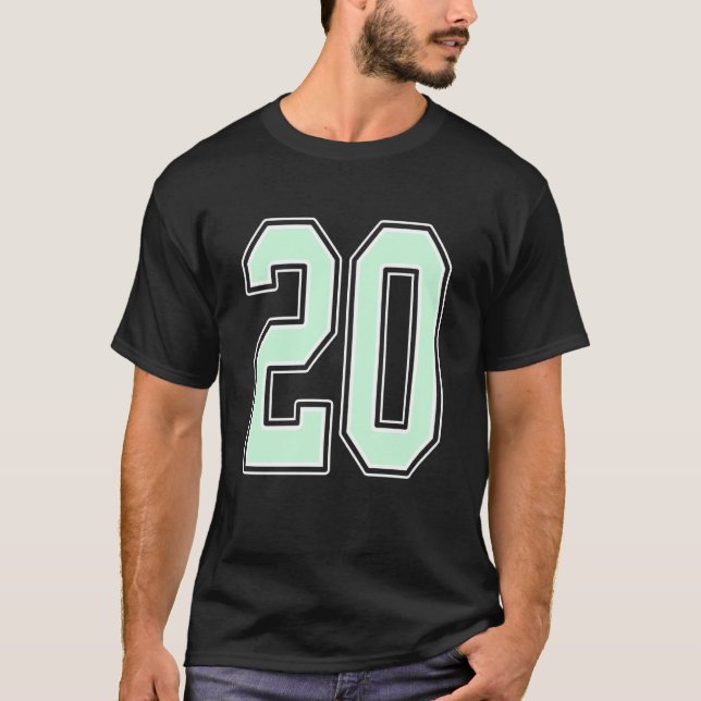 Camiseta Cute Mint Green Number 20 Jersey Player Uniform #2 (Frente)