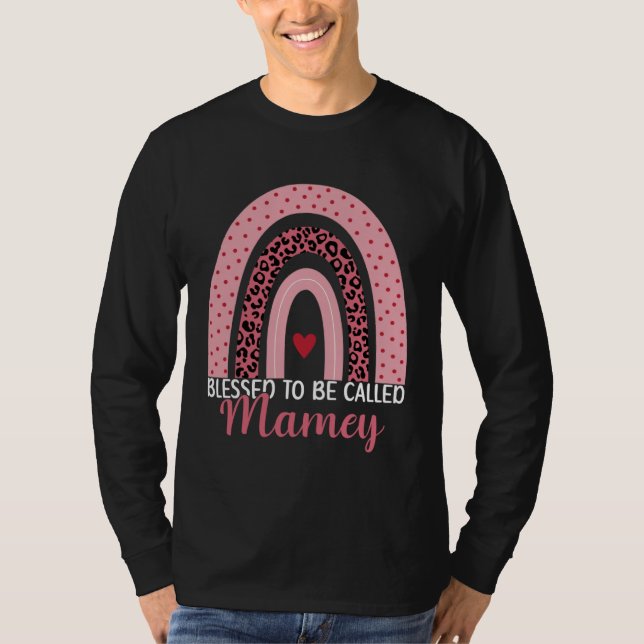 Camiseta Cute Mom Grandma Blessed To Be Called Mamey Leopar (Frente)