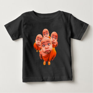 Camiseta Cute monge jovem Minimalista Robe laranja