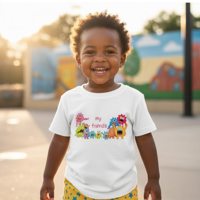 Camiseta Cute Monster Group 'Me and My Friends' (Criador carregado)