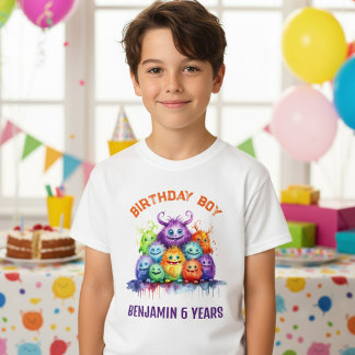 Camiseta Cute Monsters Kids Birthday Party