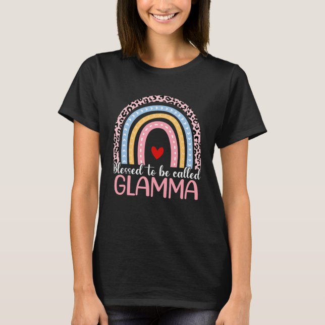 Camiseta Cute Mother s Day Blessed To Be Called Glamma Rain (Frente)