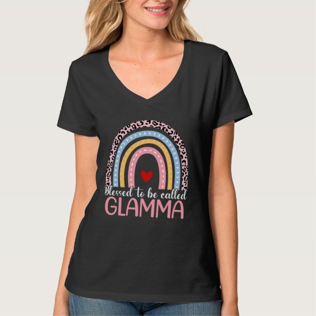 Camiseta Cute Mother s Day Blessed To Be Called Glamma Rain (Frente)