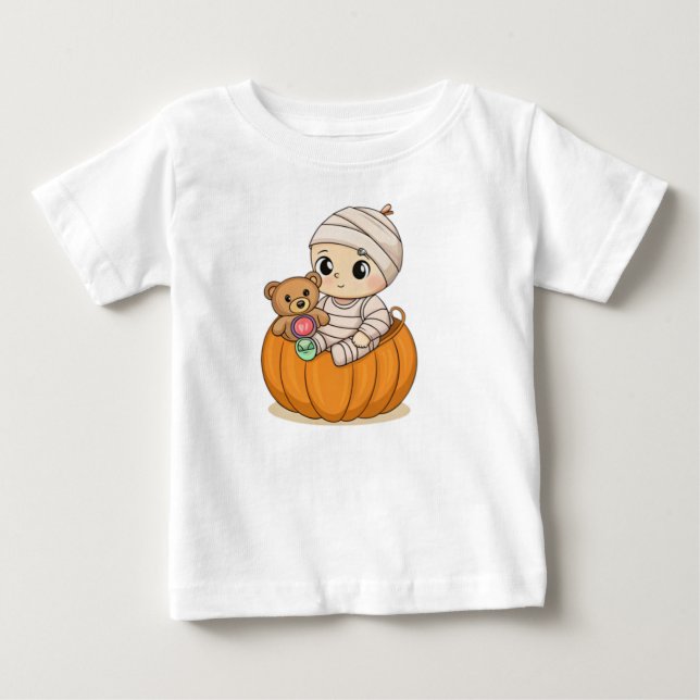 Camiseta Cute Mummy Baby Pumpkin Kids Tee (Frente)