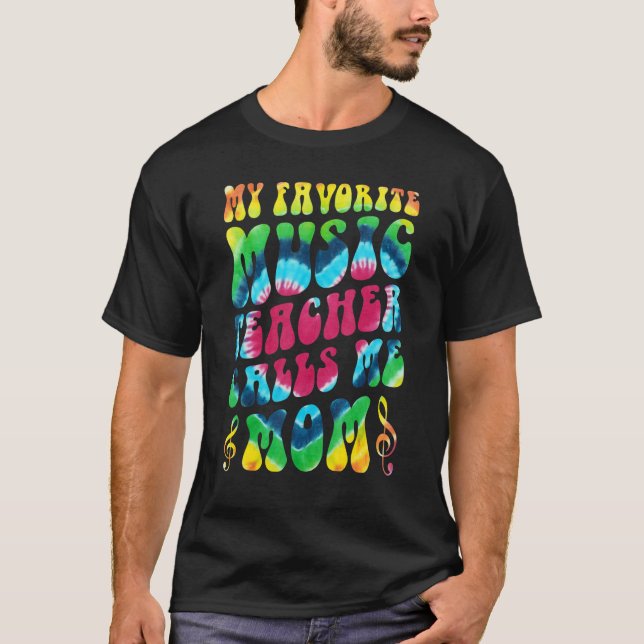 Camiseta Cute My Favorite Music Teacher Calls Me Mom Music  (Frente)