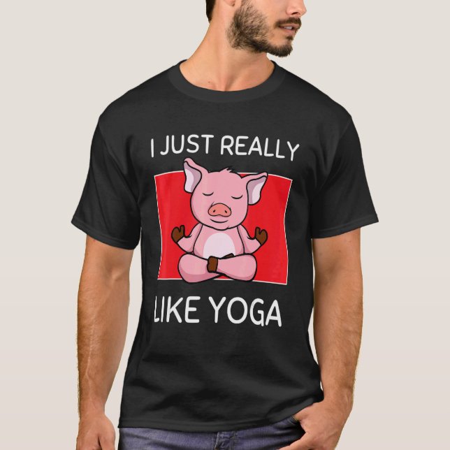 Camiseta Cute Namaste Pig I Just Really Like Yoga Pilates (Frente)