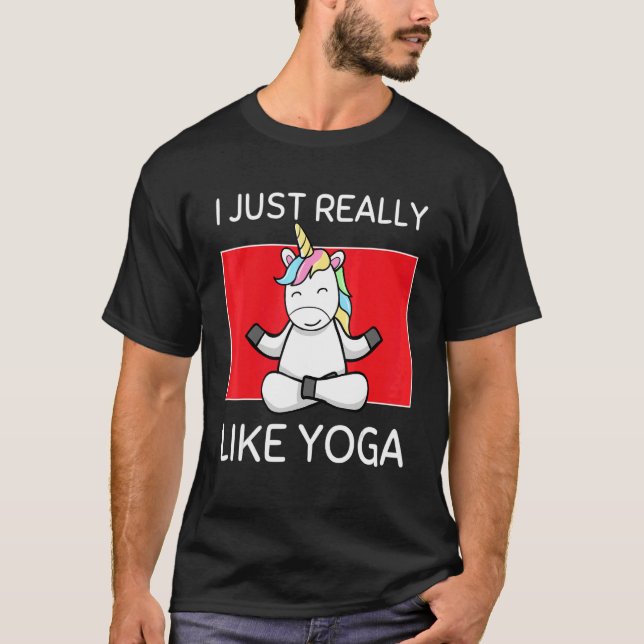 Camiseta Cute Namaste Unicorn I Just Really Like Yoga Pilat (Frente)