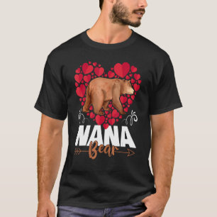 Camiseta Cute Nana Bear Heart Vovó Dia de as mães Feliz W