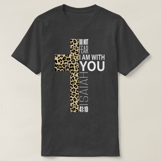 Camiseta Cute Não Teme Mãe Cristã Religiosa Leopard P (Frente do Design)