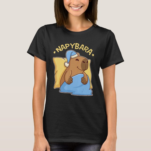 Camiseta Cute Napping Capybara Pajama Nappybara (Frente)